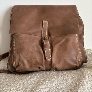 Roots Brown Leather Backpack
